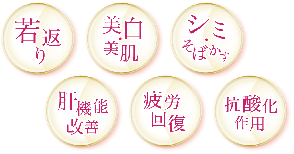 若返り 美白・美肌 シミ・そばかす 肝機能改善 疲労回復 抗酸化作用