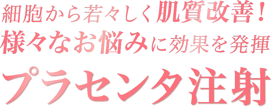 細胞から若々しく肌質改善！様々なお悩みに公開を発揮 プラセンタ注射